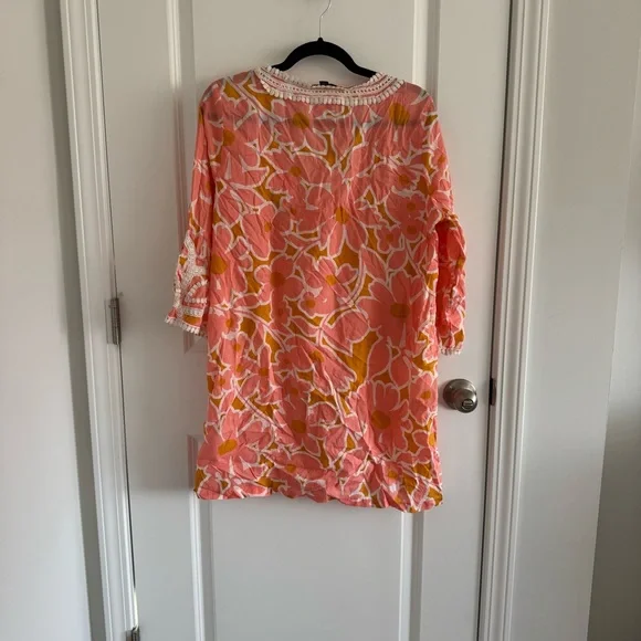 J. Crew Pink and Orange Floral Coverup - Picture 2 of 5